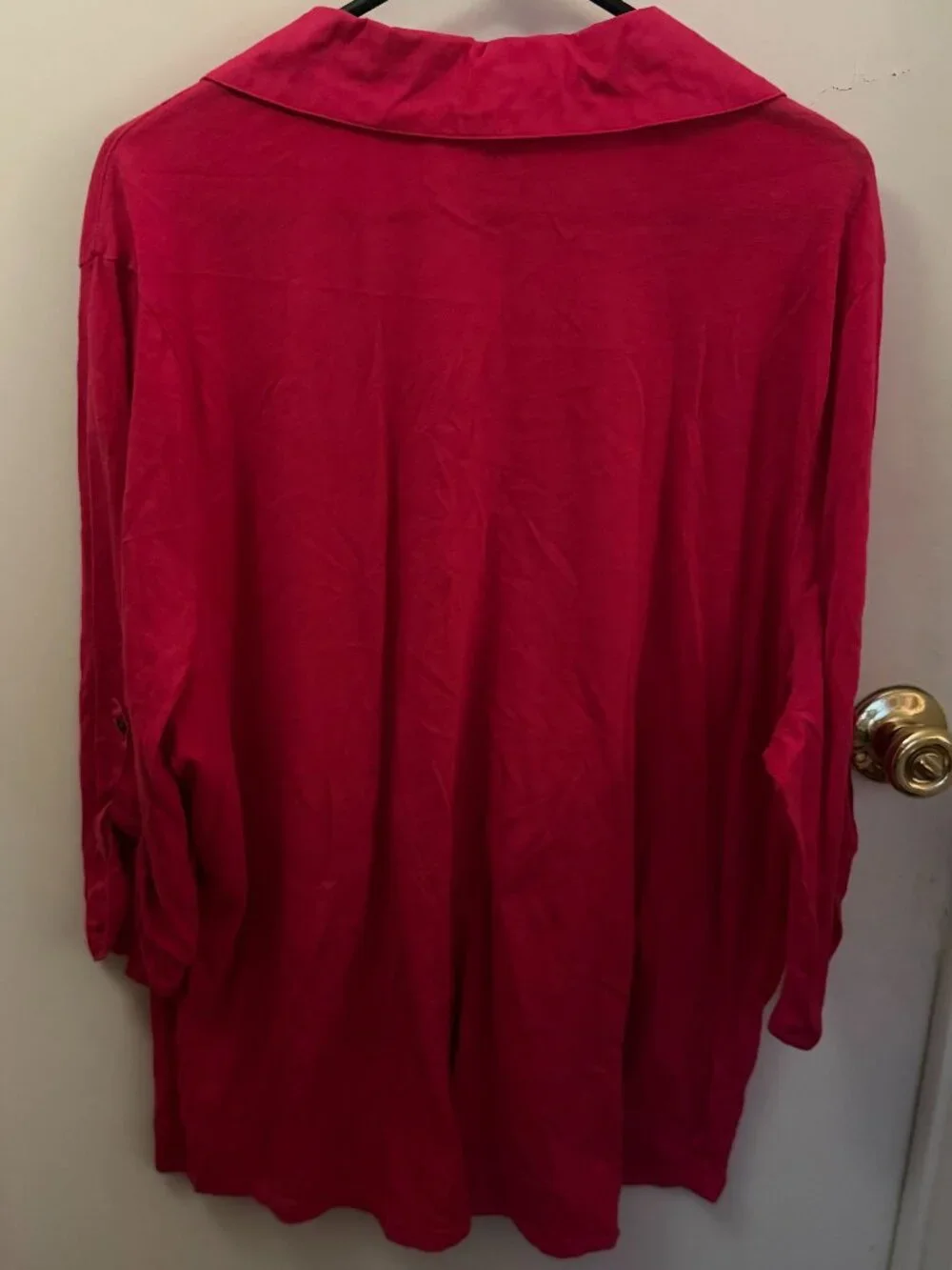 Just My Size Fuchsia Long-Sleeved Blouse W 3X - Picture 3 of 3